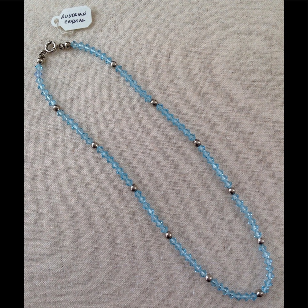 15" Genuine Swarovski & silver bead necklace NWOT